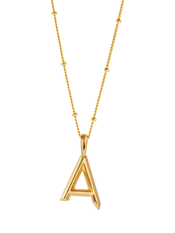 Edge of Ember Initial Necklace, Gold, Yellow Gold/A