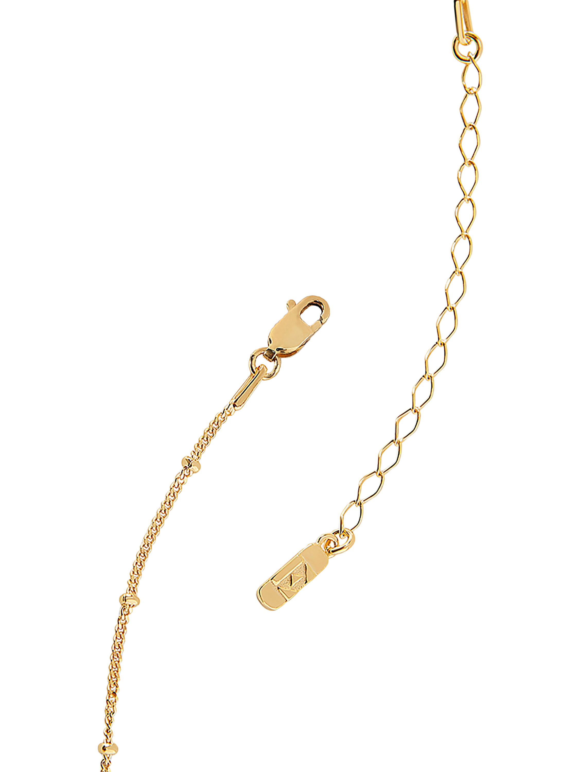 Product image 2 of 3, which shows Edge of Ember Initial Necklace, Gold, E