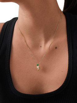 Edge of Ember Bonded Heart Necklace, Gold - view 2, Yellow Gold