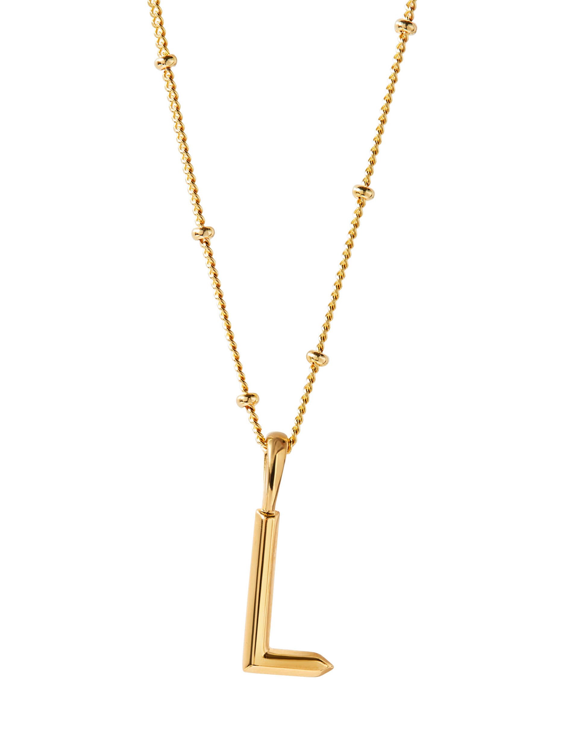 Product image 1 of 2, which shows Edge of Ember Initial Necklace, Gold, L