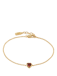 Edge of Ember Red Garnet Heart Bracelet, Gold
