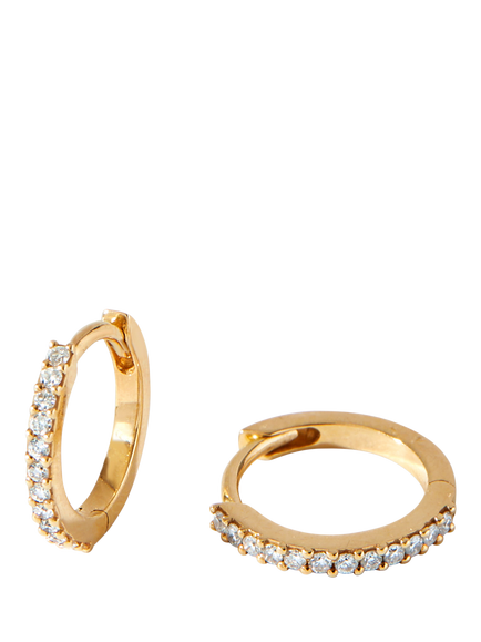 Edge of Ember 14ct Gold and Diamond Huggie Earrings, Yellow Gold