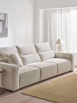 John Lewis Slider Large 3 Seater Sofa, Natural Chenille - view 2, Natural Chenille