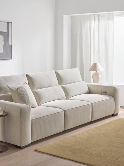 John Lewis Slider Large 3 Seater Sofa, Natural Chenille - view 2, Natural Chenille