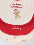 John Lewis Christmas Round Baby Bibs, Pack of 3, Multi