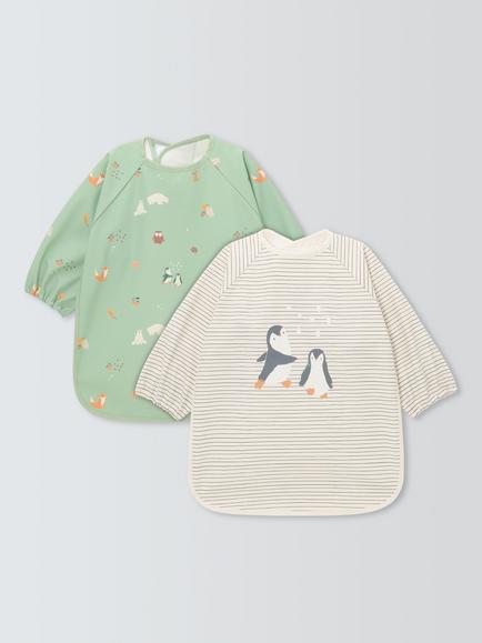 John Lewis Christmas Coverall Weabing Bibs, Pack of 2, Multi, Multi