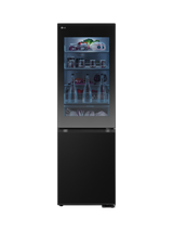 LG GBG5160CEV InstaView™ Freestanding 60/40 Fridge Freezer, Black Steel