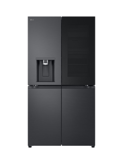 LG GMG96CRAFT CraftIce™ InstaView™ Smart Freestanding 60/40 French Fridge Freezer, Black Steel, Black Steel