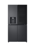 LG InstaView GMK960EV2E Freestanding 60/40 French Fridge Freezer, Black Steel