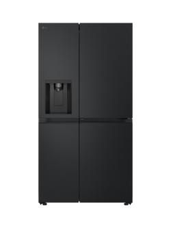 LG GSJC40EPPE NatureFRESH Freestanding 60/40 American Style Fridge Freezer, Matt Black, Matt Black