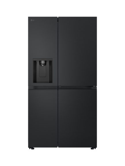 LG GSJC40EPPE NatureFRESH Freestanding 60/40 American Style Fridge Freezer, Matt Black, Matt Black