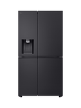 LG GSLE91EVAB NatureFRESH Freestanding 65/35 American Style Fridge Freezer, Black Steel