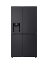 LG GSLE91EVAB NatureFRESH Freestanding 65/35 American Style Fridge Freezer, Black Steel
