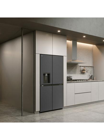 LG GSLE91EVAB NatureFRESH Freestanding 65/35 American Style Fridge Freezer, Black Steel - view 2, Black Steel