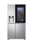 LG GSXE90BSDD InstaView™ Smart Freestanding 60/40 American Style Fridge Freezer, Brushed Steel