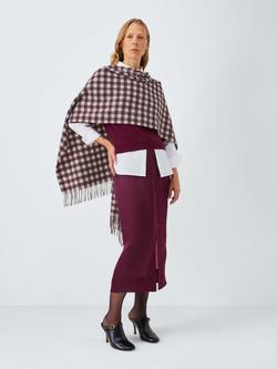 John Lewis Gingham Check Wool Blanket Scarf, Multi, Multi