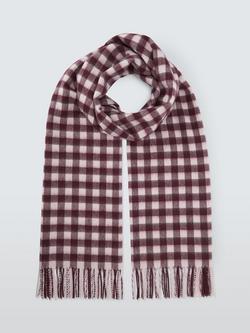 John Lewis Gingham Check Wool Blanket Scarf, Multi - view 2, Multi