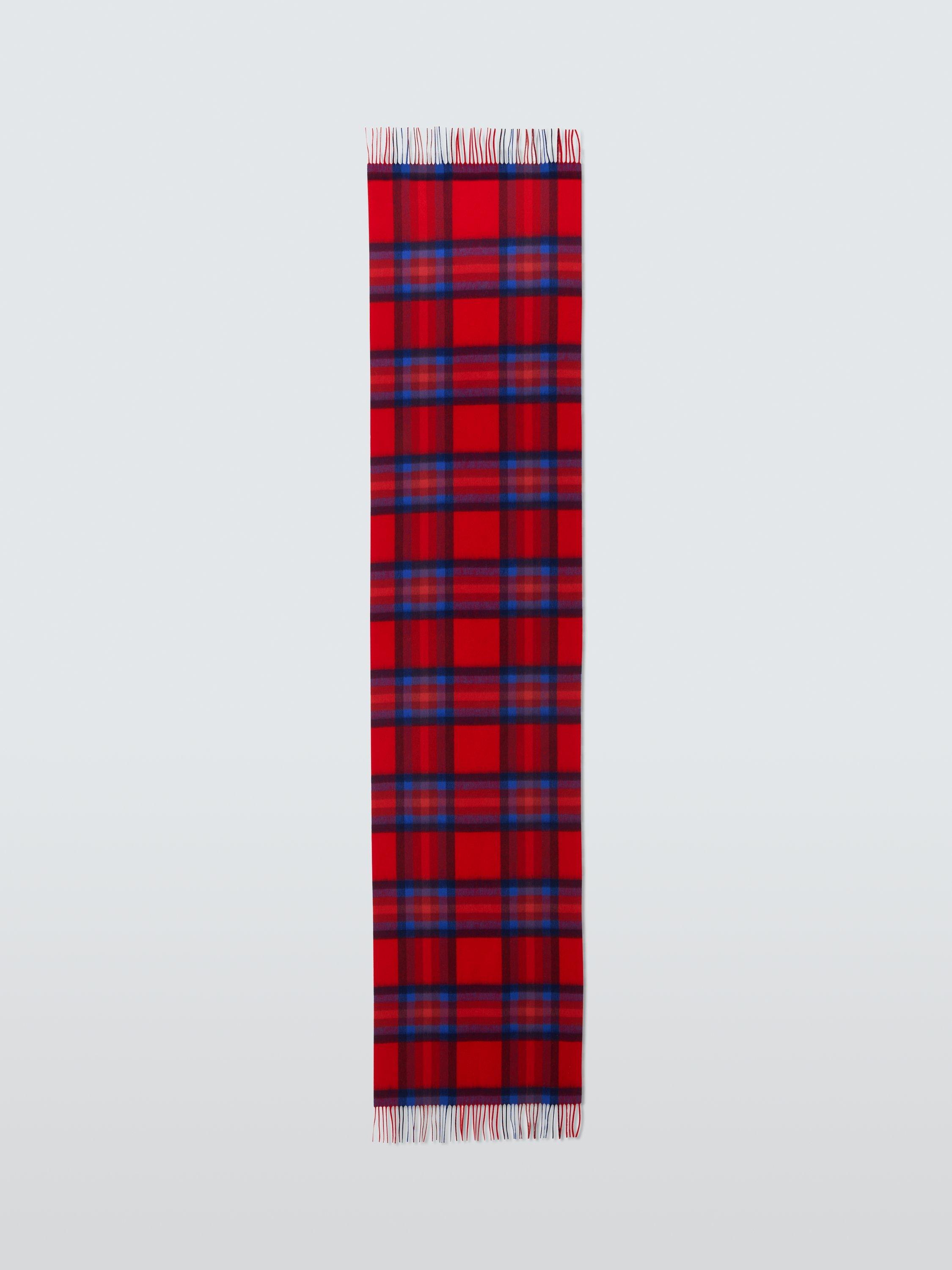 Product image 4 of 5, which shows John Lewis Tartan Check Wool Blanket Scarf, Red Multi