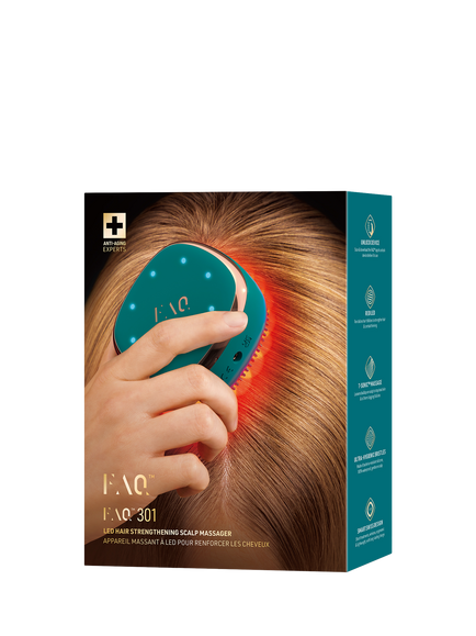 FOREO FAQ™ 301 LED Hair Strengthening Scalp Massager, Blue Emerald - view 2, Blue Emerald