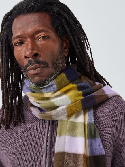 John Lewis Buffalo Check Cashmink Scarf, Multi, Multi