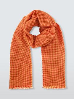 John Lewis Houndstooth Wool Scarf - view 2, Red/Multi