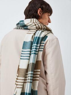 John Lewis Check Wool Scarf, Multi, Multi