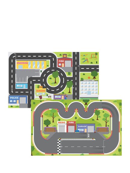 Wilton Bradley Play Tray with City & Race Play Mat Set - view 2, Multi