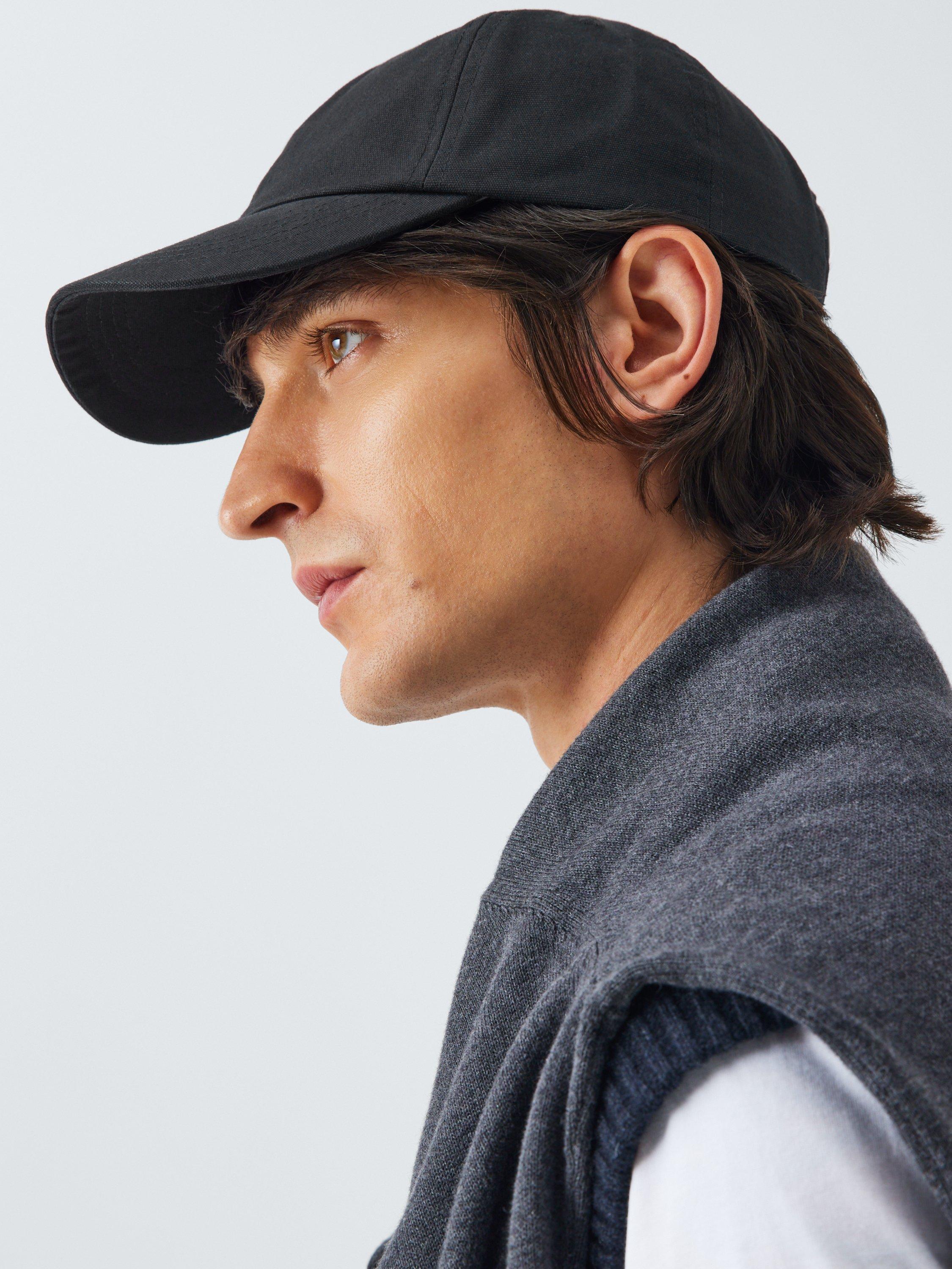 Product image 4 of 4, which shows John Lewis Cotton Baseball Cap, Black