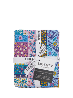 Liberty Fabrics Tudor Patchwork Scarves Fat Quarter Fabrics, Pack of 5, Multi - view 2, Pink