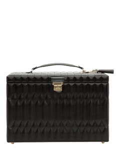 WOLF Caroline Quilted Leather Extra Large Jewellery Case, Black