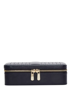 WOLF Maria Leather Zipped Jewel Case, Navy, Medium, Navy