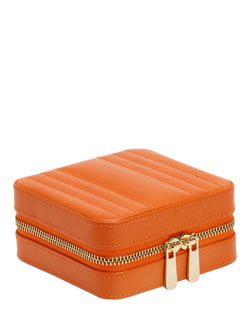 WOLF Maria Leather Zipped Jewel Case, Tangerine, Small - view 2, Tangerine