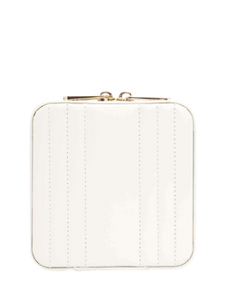 WOLF Maria Quilted Leather Zip Small Jewellery Case - view 2, White