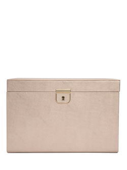 WOLF Palermo Leather Jewellery Box, Large, Rose Gold
