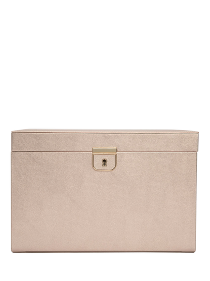 WOLF Palermo Leather Jewellery Box, Large, Rose Gold