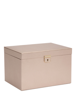 WOLF Palermo Leather Jewellery Box, Large - view 2, Rose Gold