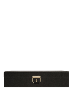WOLF Palermo Leather Jewellery Box, Medium, Black Anthracite