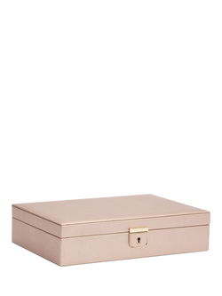 WOLF Palermo Leather Jewellery Box, Medium - view 2, Rose Gold