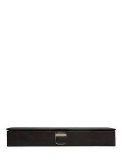WOLF Palermo Leather Safety Deposit Box, Medium, Black Anthracite