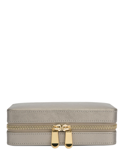 WOLF Palermo Leather Zip Jewel Case, Pewter
