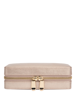 WOLF Palermo Leather Zip Jewel Case, Rose Gold