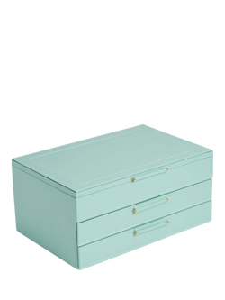 WOLF Sophia Leather Jewellery Box with 2 Drawers - view 2, Jade
