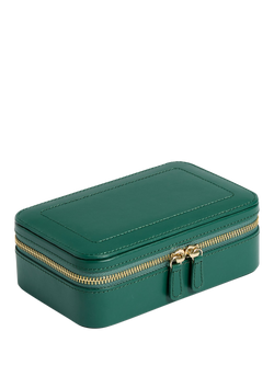 WOLF Sophia Leather Travel Zip Jewel Case - view 2, Forest Green
