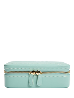 WOLF Sophia Leather Travel Zip Jewel Case, Jade
