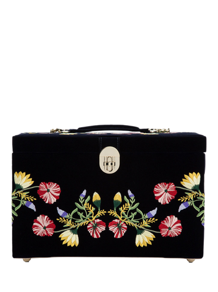 WOLF Zoe Velvet Jewellery Box, Large, Indigo