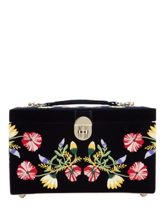WOLF Zoe Velvet Jewellery Box, Medium, Indigo