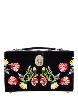 WOLF Zoe Velvet Jewellery Box, Medium, Indigo