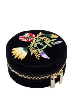 WOLF Zoe Velvet Round Travel Jewellery Case - view 2, Indigo