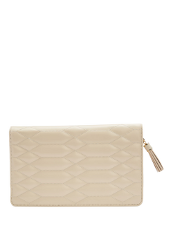 WOLF Caroline Large Leather Jewellery Portfolio, Ivory