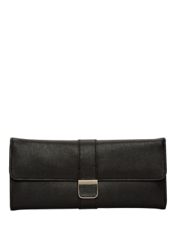 WOLF Palermo Leather Jewellery Roll - view 2, Black Anthracite